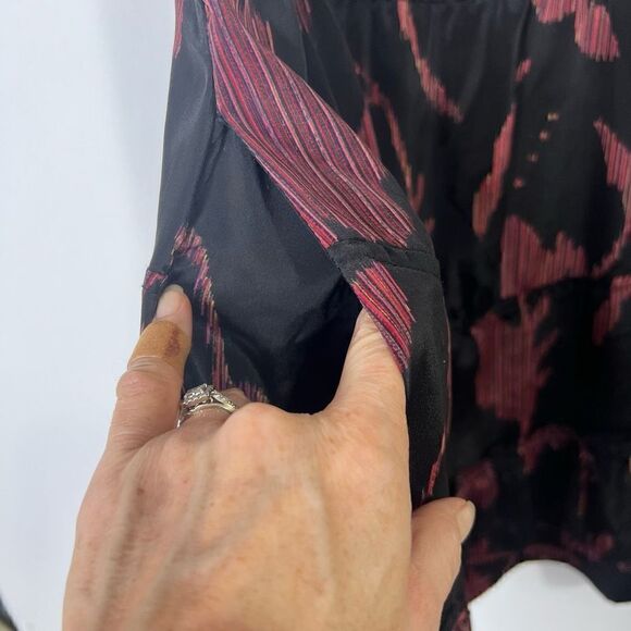 Anthropologie Ecote Black Burgundy Beaded Mini Dress With Pockets - Picture 2 of 12